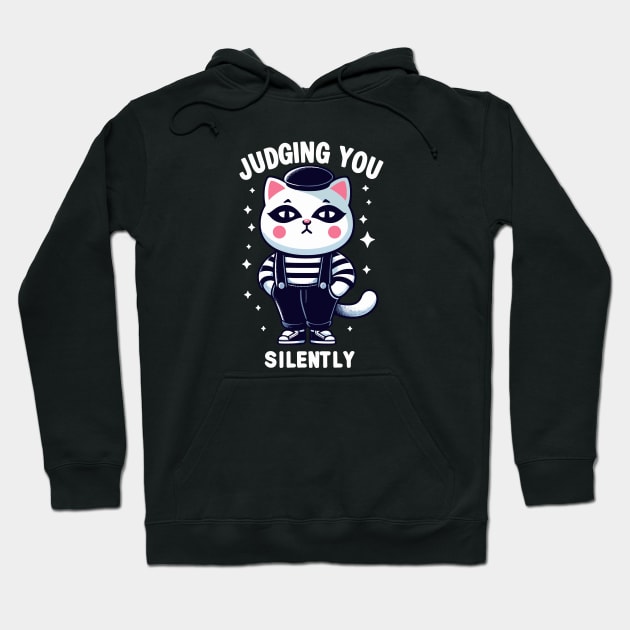 Cat Mime, Judging You Silently Hoodie by katzura